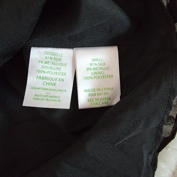 Lilly Pulitzer Black Silk Metallic Cami Tank Top Small Whimsygoth Capsule - Picture 8 of 9